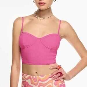 NWT SUNDAY BEST Aritzia Bonnie Bustier Camisole Size XS Soft Fuchsia